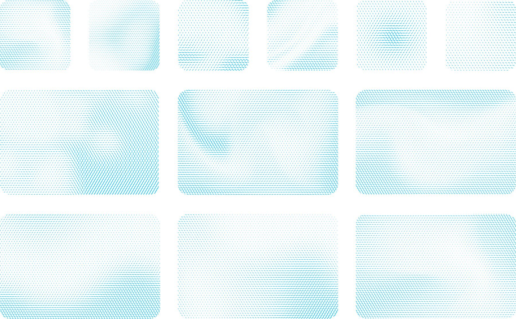 The agency's abstract particle flow, light versions