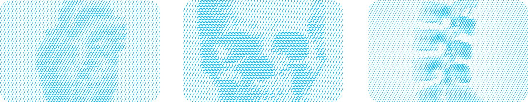 The agency's anatomical particle flow, light: heart, skull and spine in Cyan on White